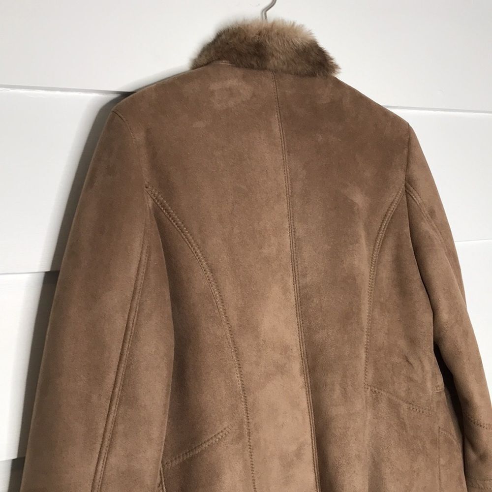 NWOT Laundry by Shelli Segal Faux Suede Faux Fur Waterfall Jacket Size Medium - Picture 10 of 15